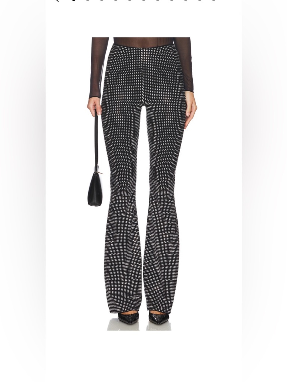 Good American crystal flare pull on stretchy pants. Size XS will fit a small.